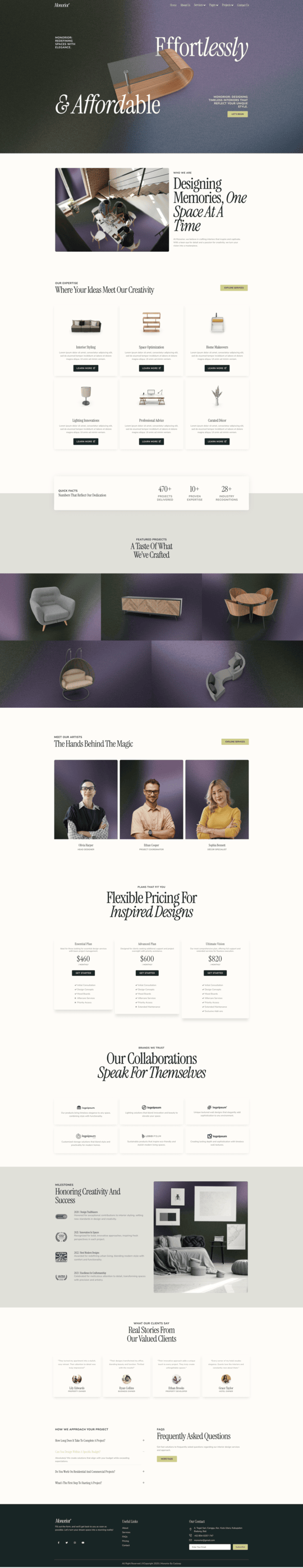 Home — Monorior Space - Gradient Interior Elementor Template