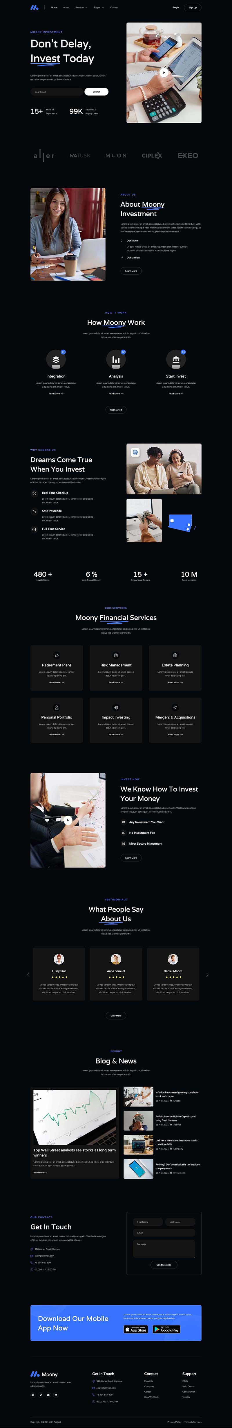 Home — Moony - Finance & Investment Elementor Template