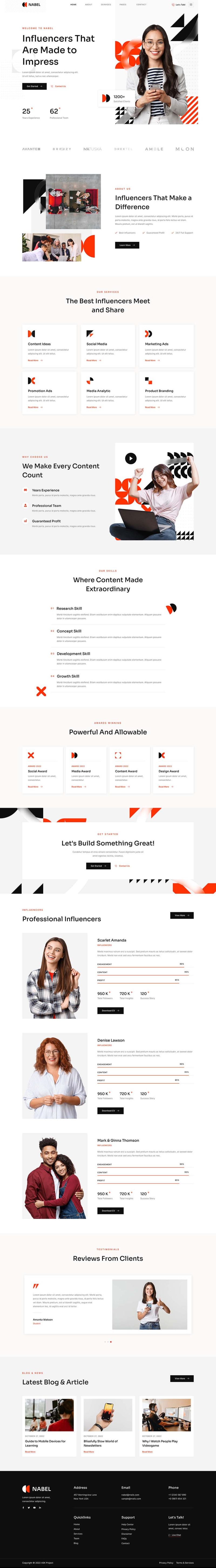 Home — Nabel - Influencer Marketing Agency Elementor Template