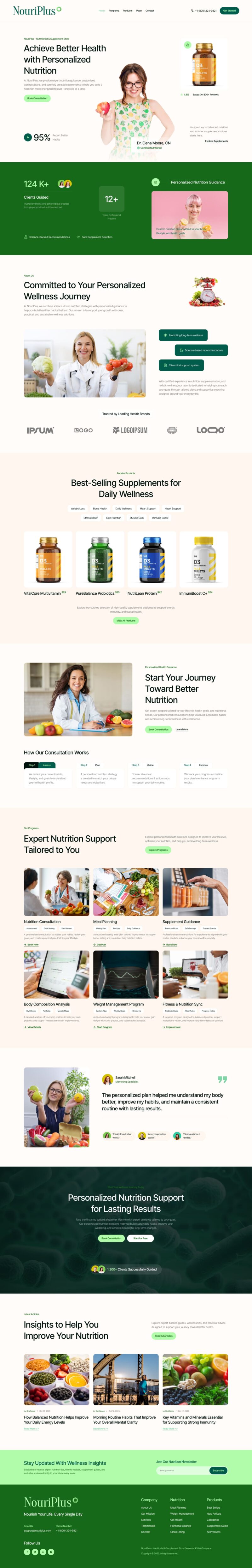 Home — NouriPlus – Nutritionist & Supplement Store Elementor Template