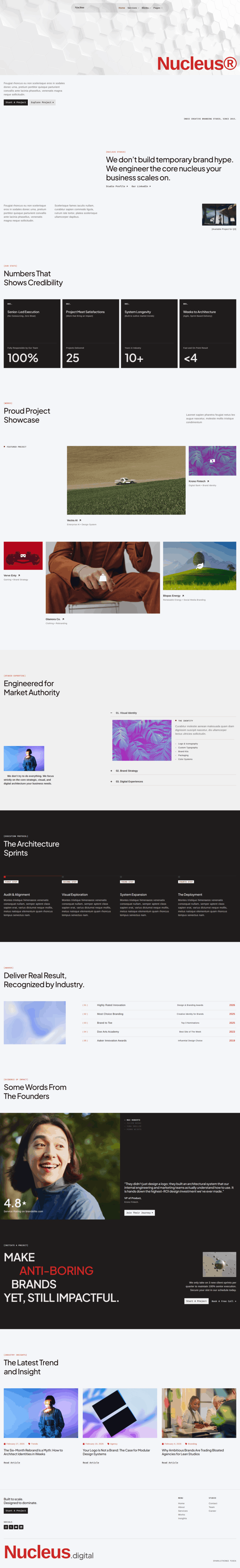 Homepage — Nucleus – Indie Branding Agency Elementor Template