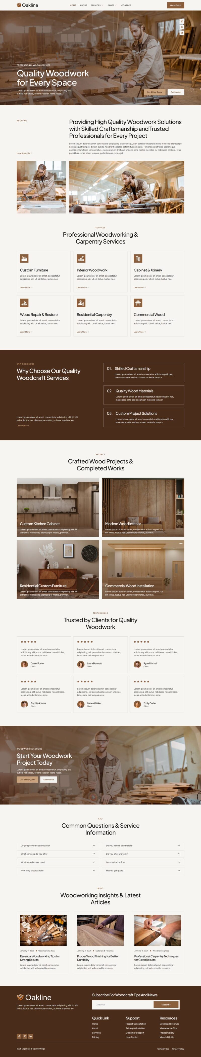 Home — Oakline - Carpentry & Woodworking Elementor Template