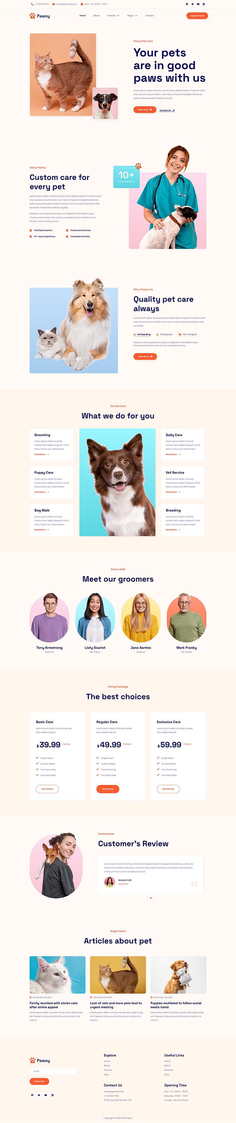 Home — Pawsy - Pet Care & Veterinary Elementor Template