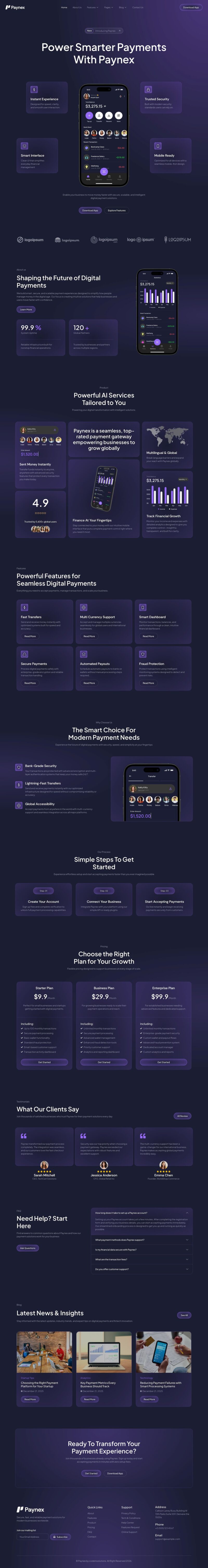 Home — Paynex - E-Wallet & Payment Gateway Elementor Template