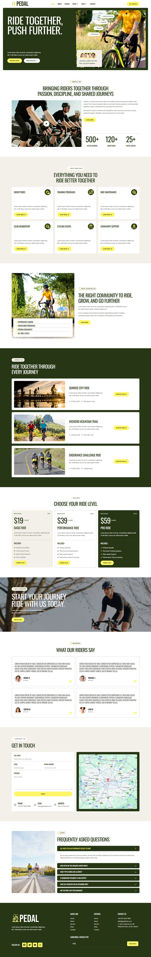Home — Pedal - Cycling Club Elementor Template
