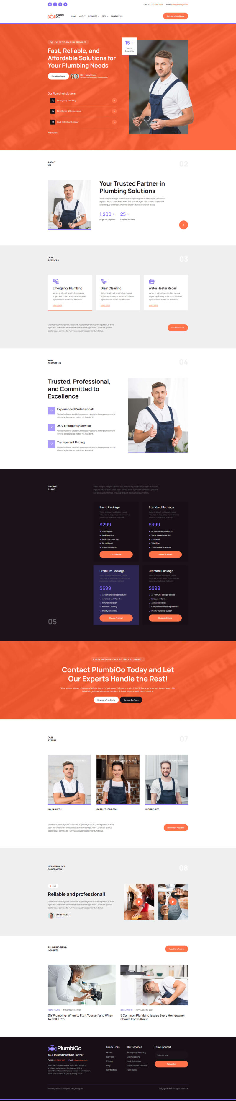Home — PlumbiGo - Plumbing Services Elementor Template