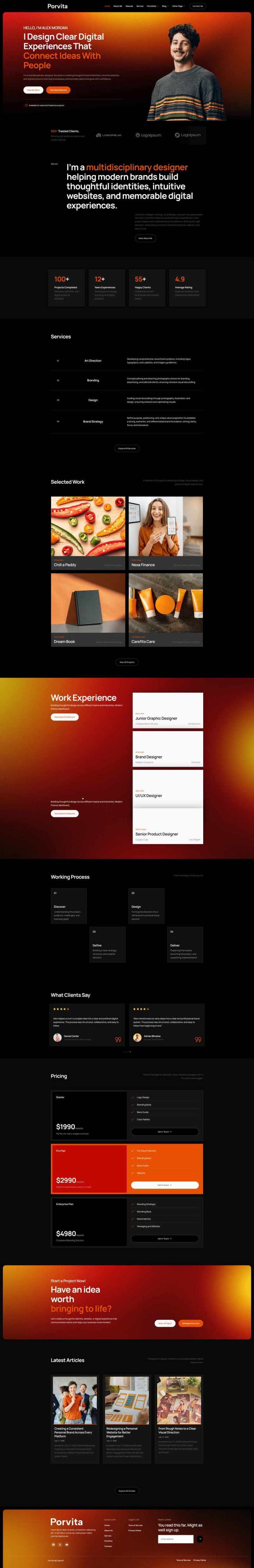 Home — Portiva - Personal Resume & CV Elementor Template