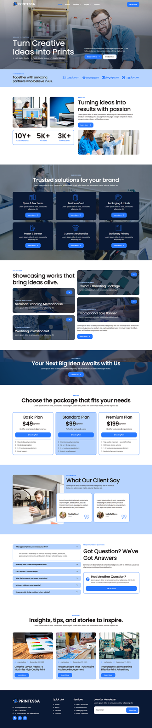Home — Printesa - Printing Services Elementor Template