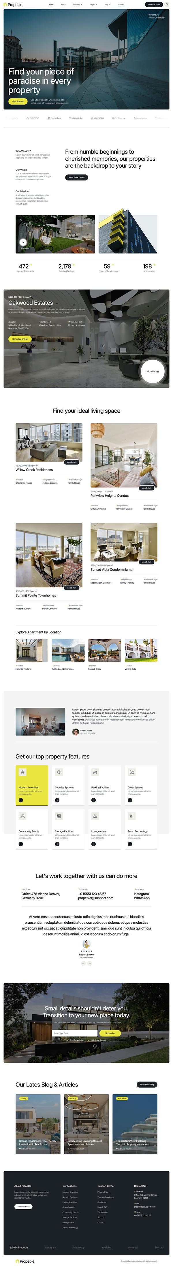 Home — Propeble - Apartment & Property Elementor Template