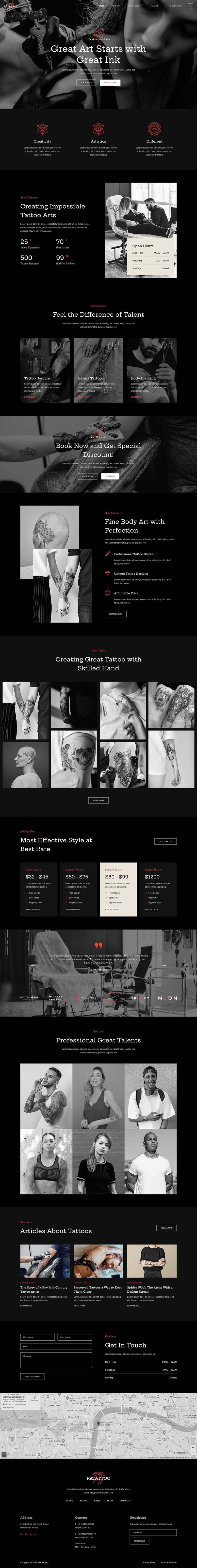 Home — Ratattoo - Tattoo Studio Elementor Template