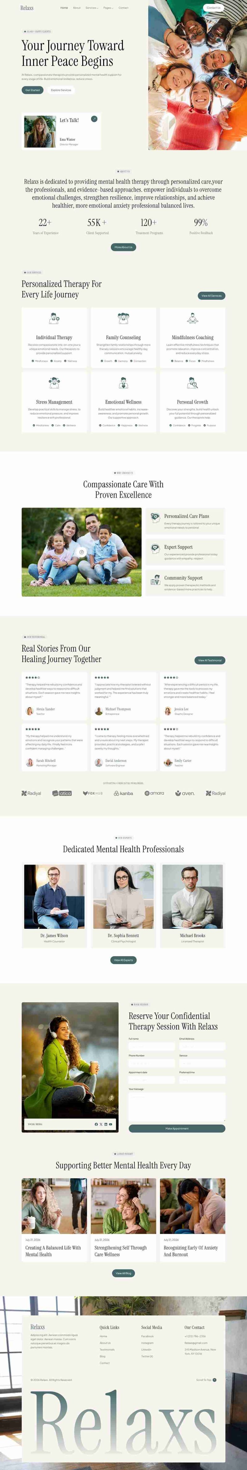 Home — Relaxs - Mental Health & Therapy Elementor Template