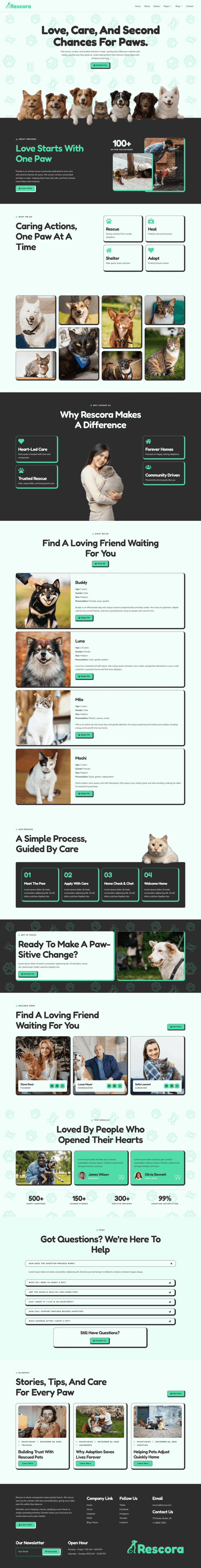 Home — Rescora - Animal Shelter Elementor Template