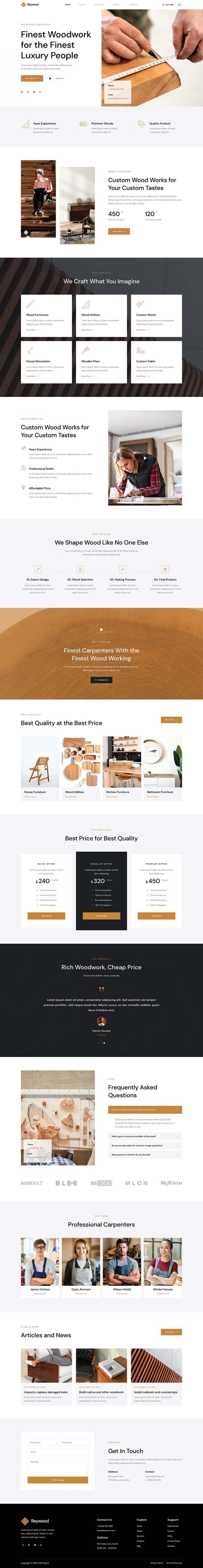 Home — Reywood - Carpenter & Craftsman Elementor Template