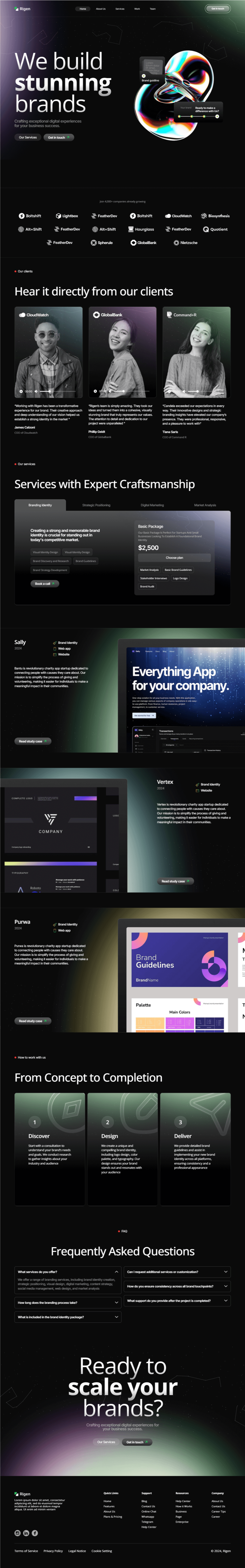 Homepage — Rigen - Ready Creative Agency Elementor Template