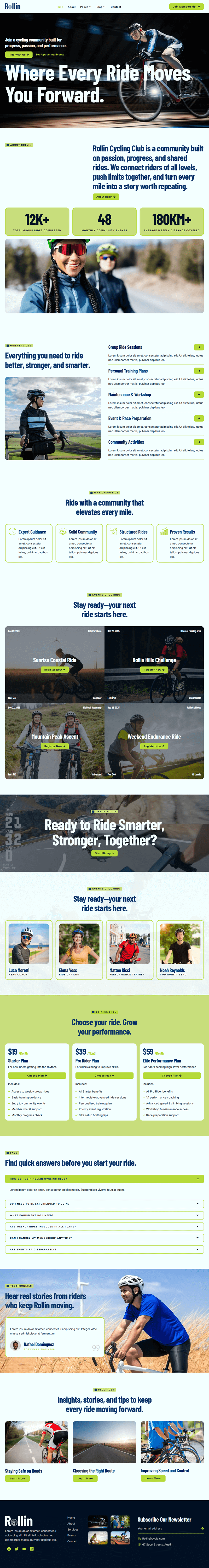 Home — Rollin - Cycling Club Elementor Template