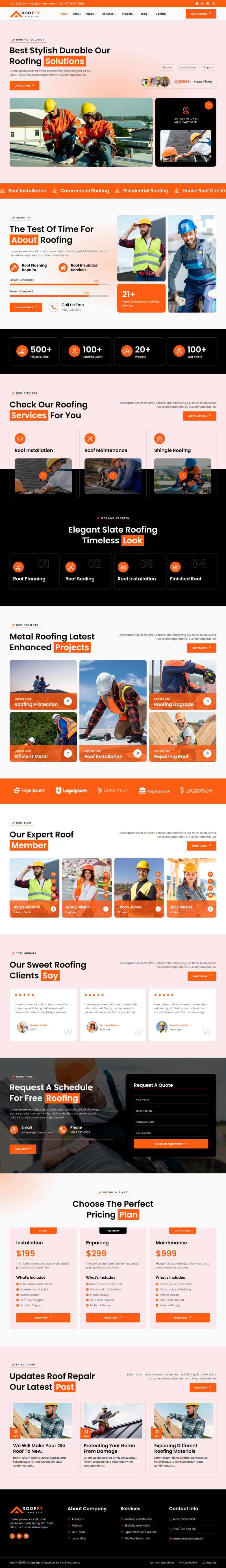 Home — Rooffy - Roofing Services Elementor Template