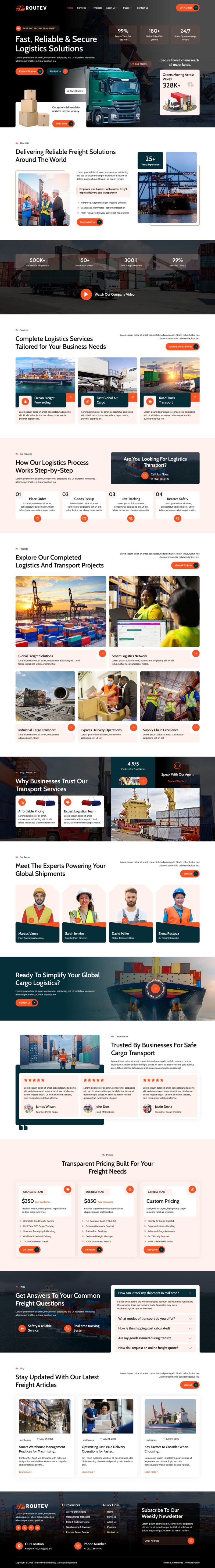 Home — Routev - Logistics & Transportation Elementor Template