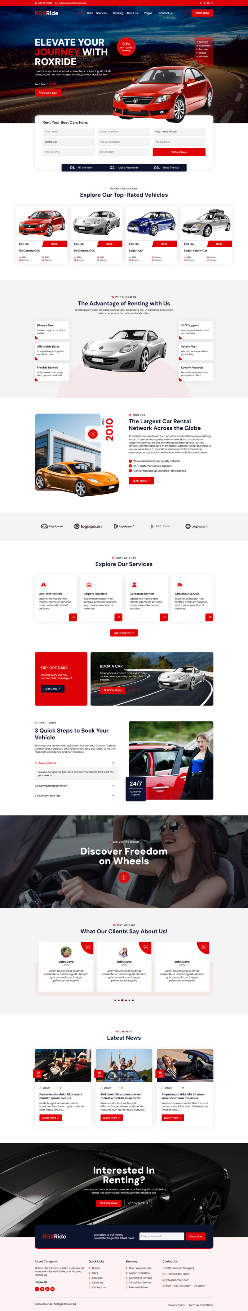 Home — Roxride - Car Rental Elementor Template