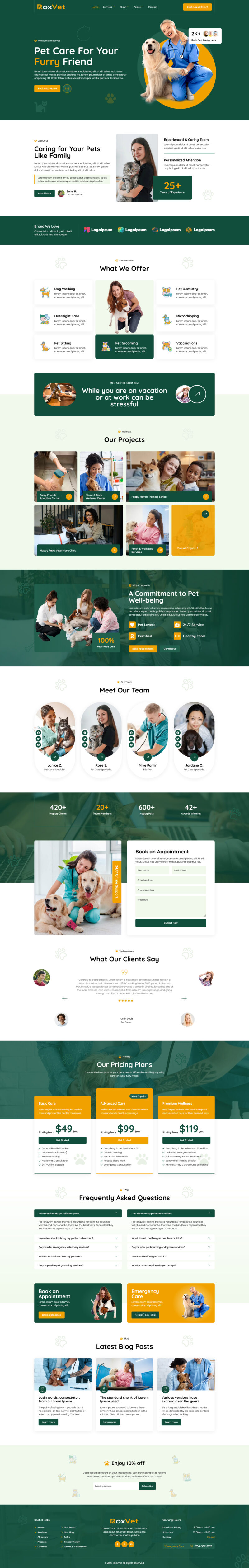 Home — RoxVet - Veterinary & Pet Care Services Elementor Template