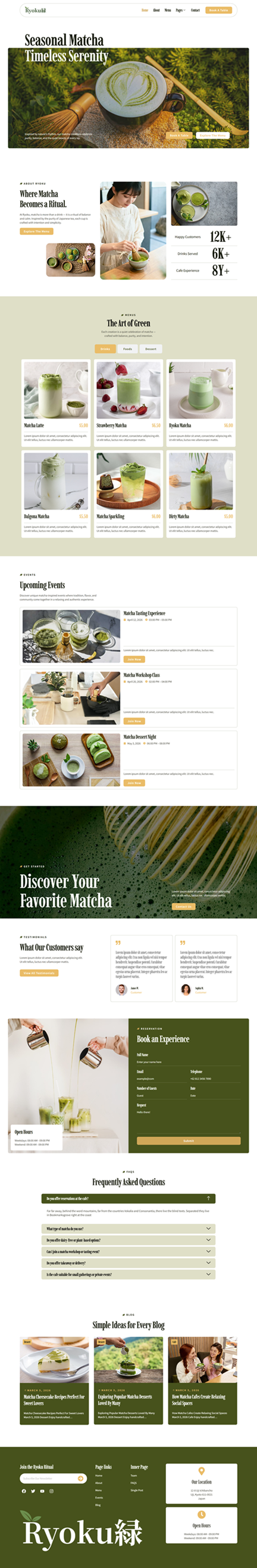 Home — Ryoku - Matcha Cafe Elementor Template