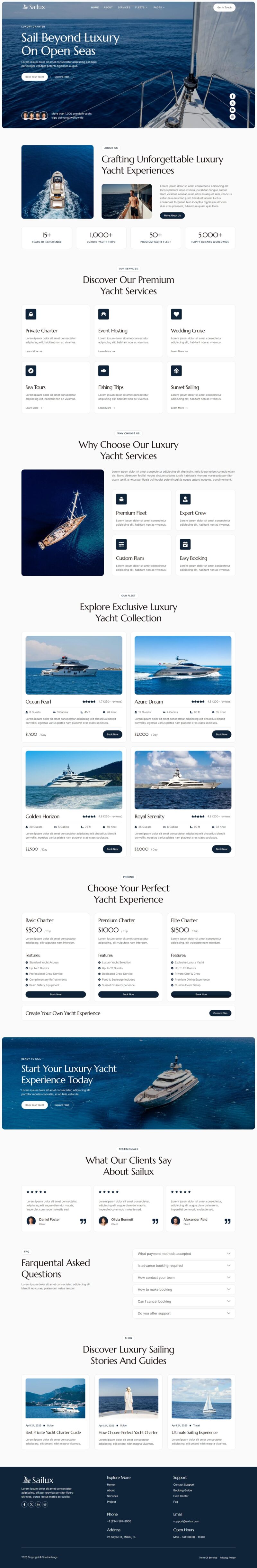 Home — Sailux - Yacht Club & Boat Rental Elementor Template