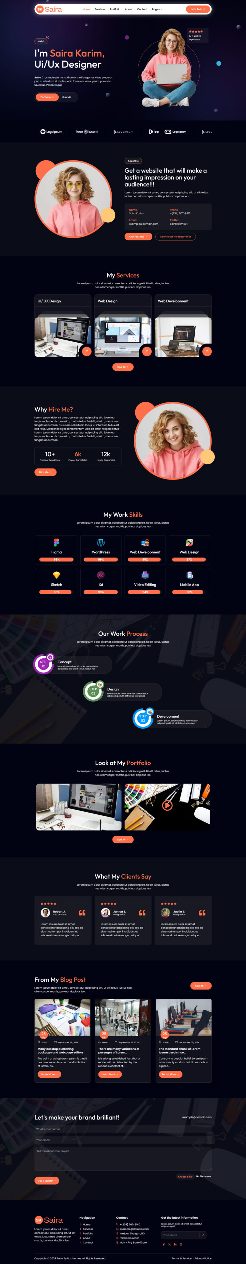 Home — Saira – Personal Portfolio Elementor Template