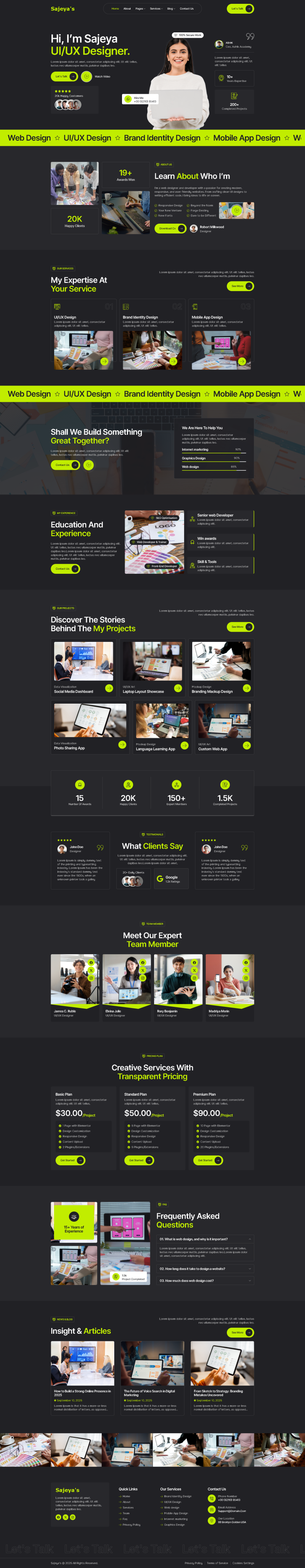 Home — Sajeya - Personal Portfolio Elementor Template