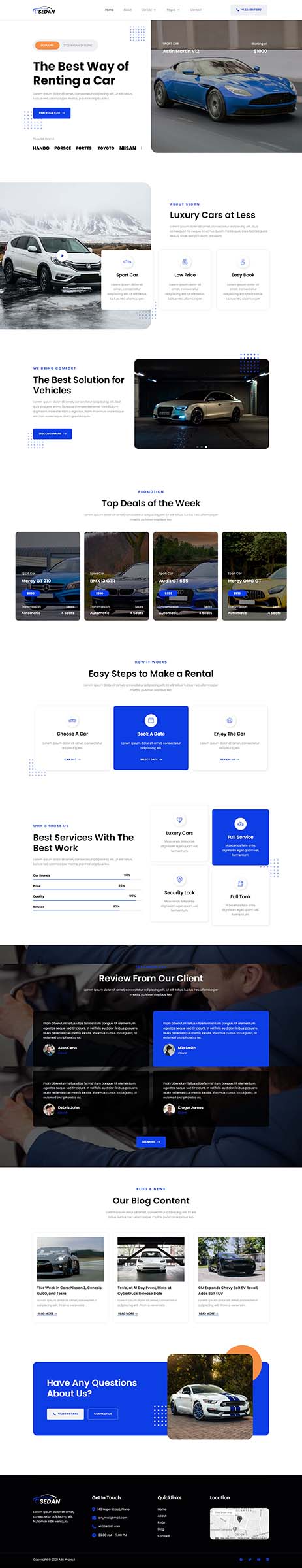 Home — Sedan - Car Rental Elementor Template