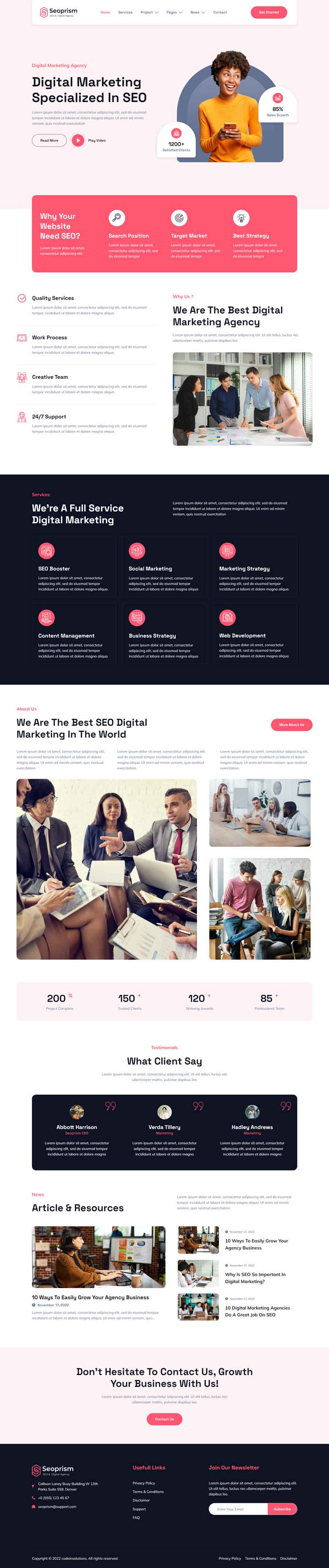 Home — Seoprism - SEO & Digital Agency Elementor Template
