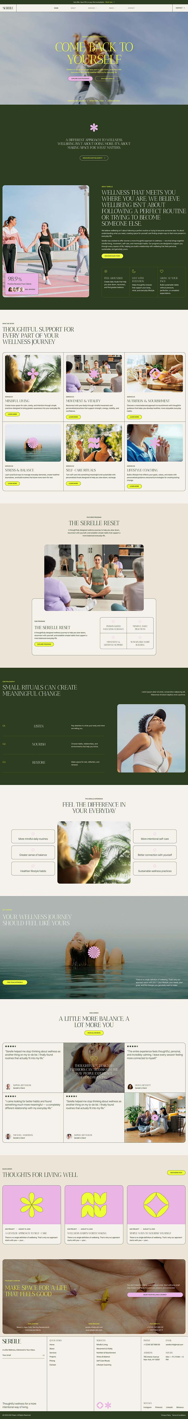 Home — Serelle — Womens Wellness & Lifestyle Elementor Template