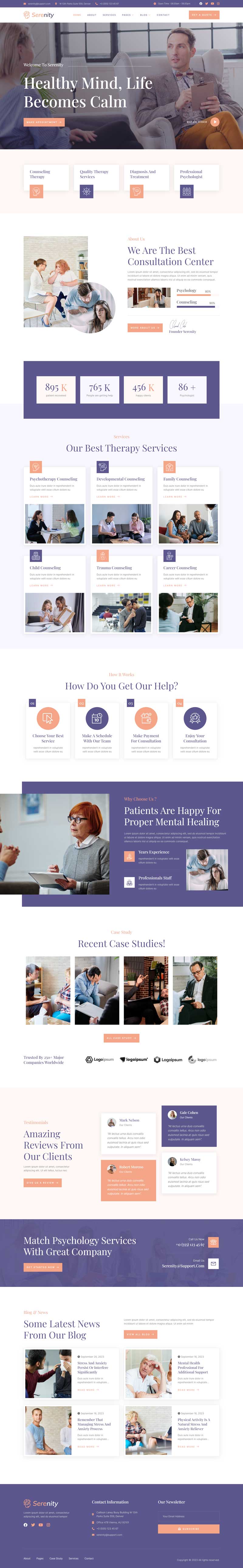 Home — Serenity - Psychology & Counseling Elementor Template