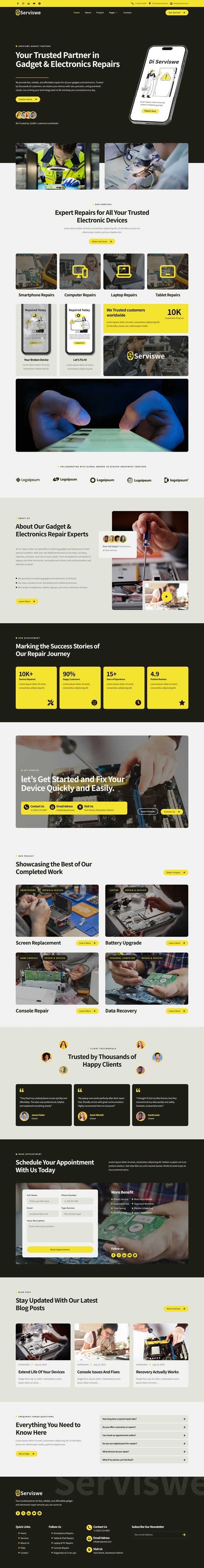 Home — Serviswe - Gadget & Electronic Repair Service Elementor Template