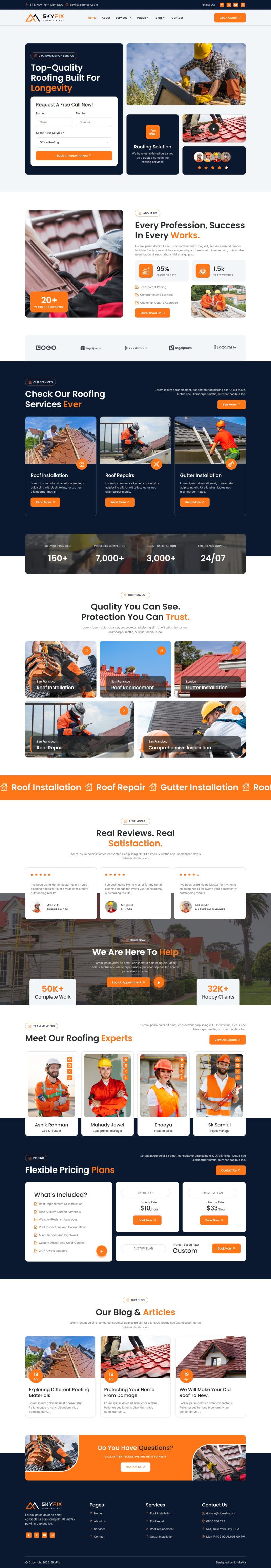 Home — SkyFix - Roofing Services Elementor Template