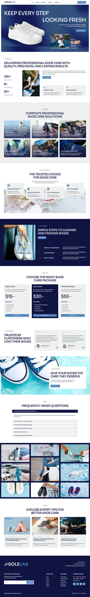 Home — Solelab - Shoe Laundry Service Elementor Template