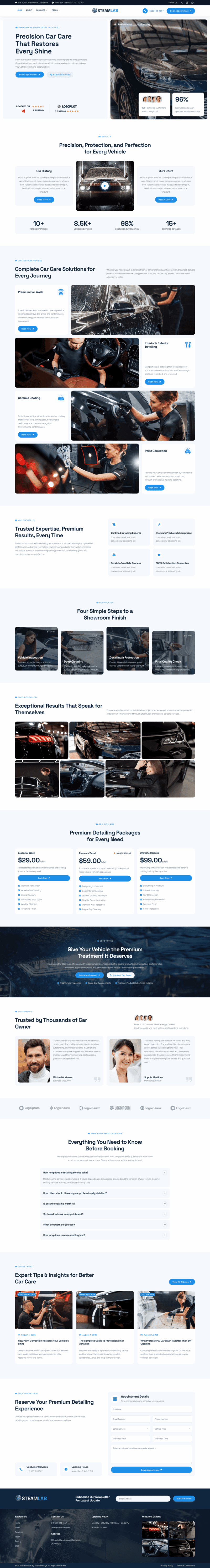 Home — SteamLab - Car Wash & Detailing Service Elementor Template