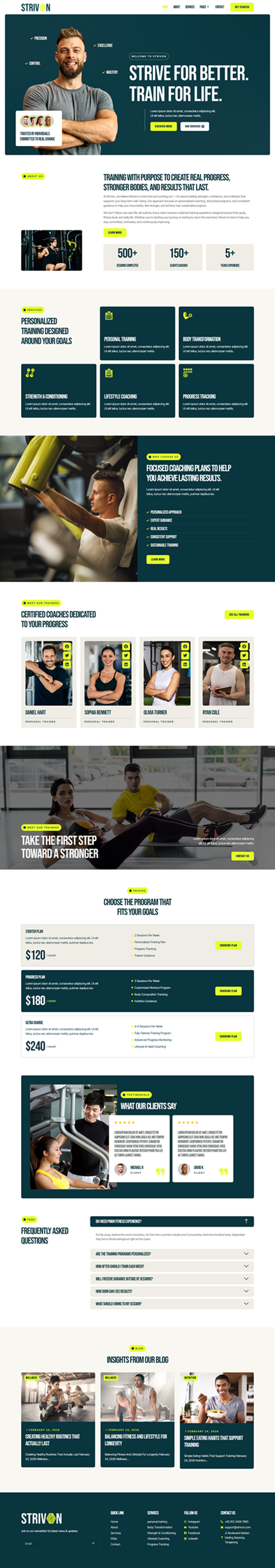 Home — Strivon - Personal Trainer & Fitness Elementor Template