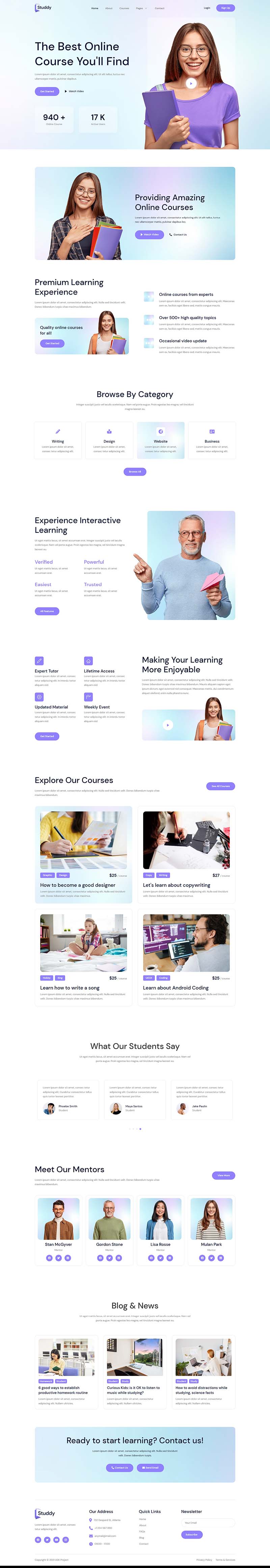 Home — Studdy - E-Learning & Online Courses Elementor Template