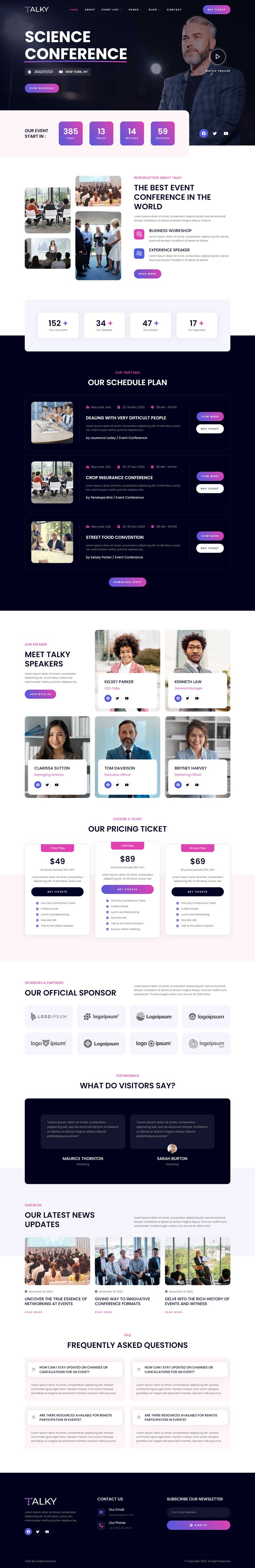 Home — Talky - Event & Conference Elementor Template