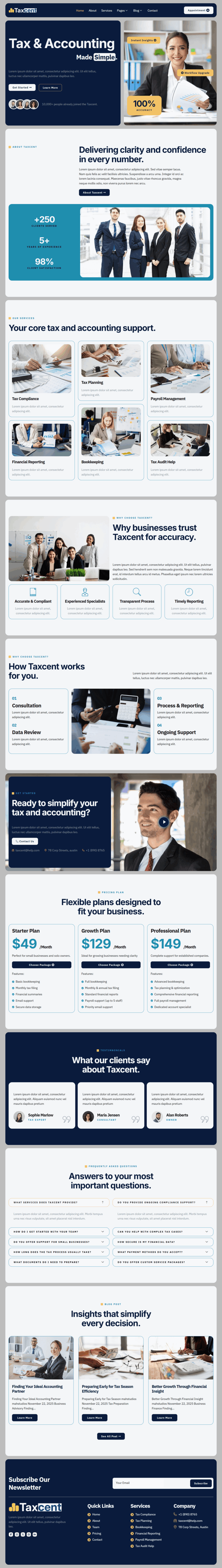 Home — Taxcent - Accounting & Tax Services Elementor Template