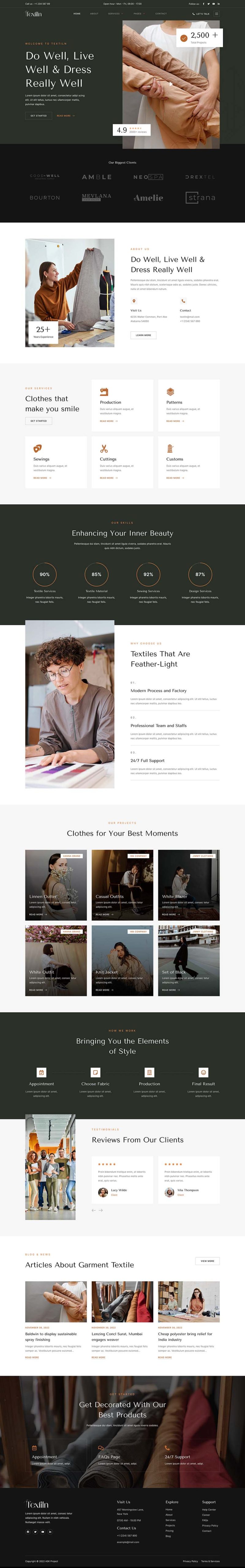Home — Textiln - Textile & Garment Industry Elementor Template