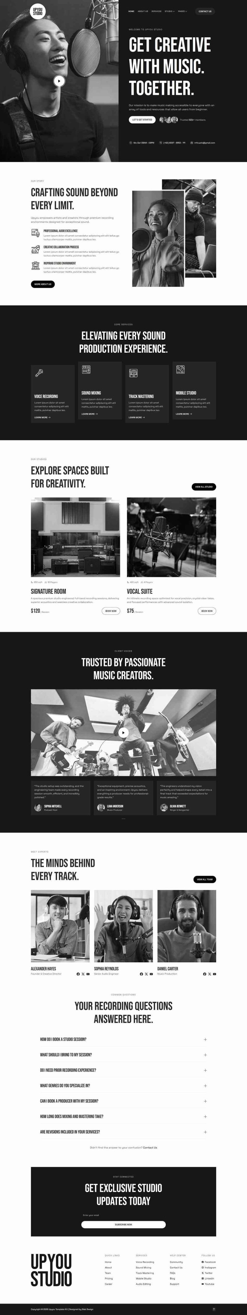 Home — Upyou - Recording & Music Studio Elementor Template