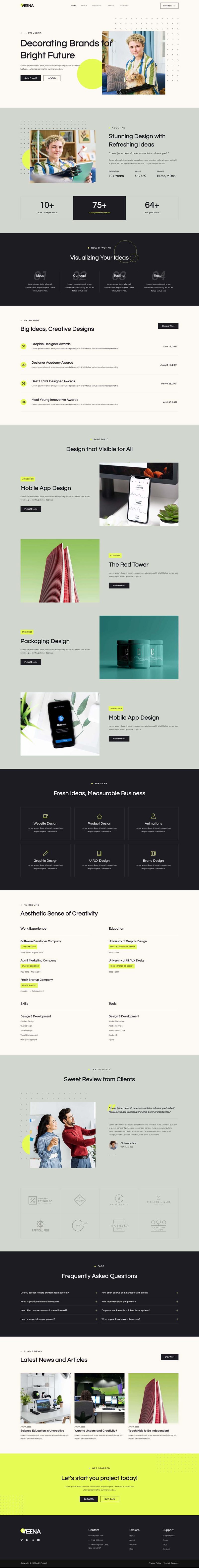 Home — Veena - Personal Creative Portfolio Elementor Template