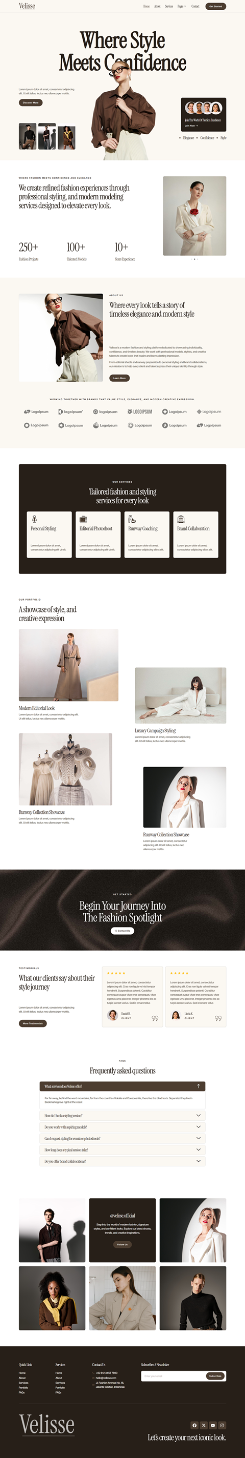 Home — Velisse - Model Fashion & Styling Elementor Template