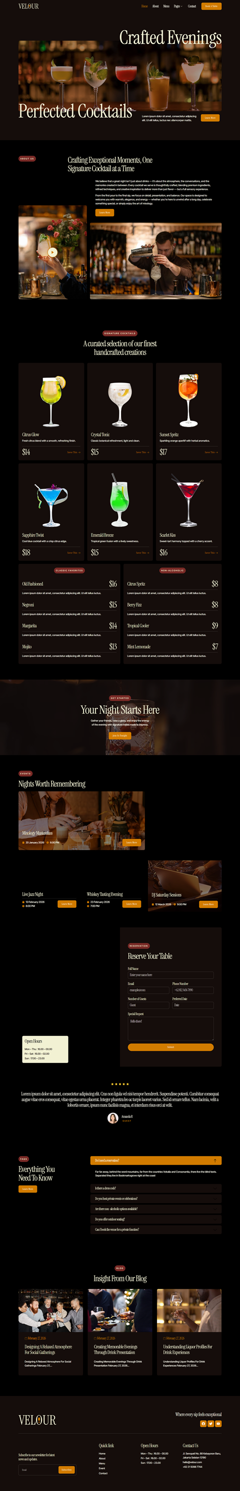 Home — Velour - Bar & Cocktails Elementor Template