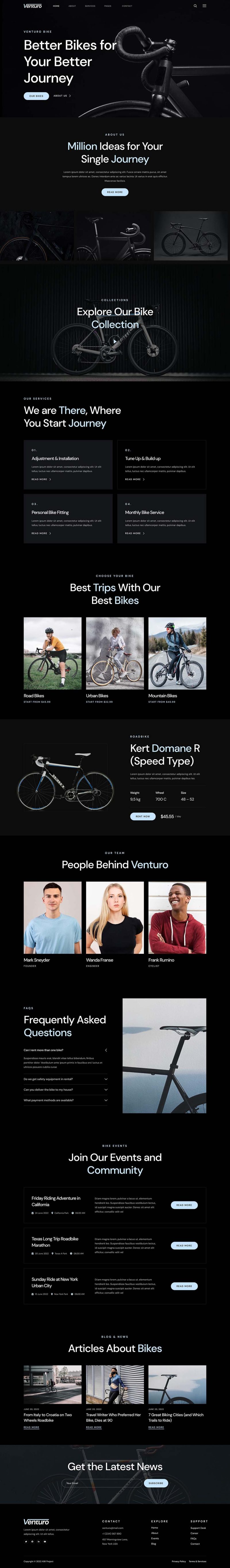 Home — Venturo - Bike Rental and Services Elementor Template