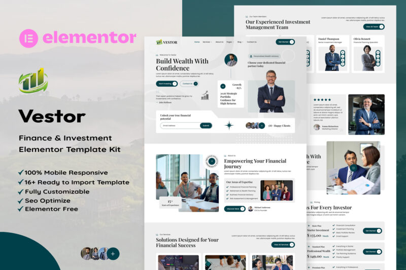 Home — Vestor - Finance & Investment Manager Elementor Template