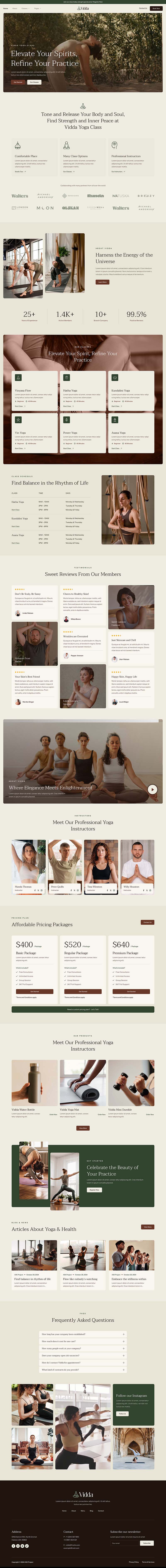 Home — Vidda - Yoga Studio & Fitness Elementor Template