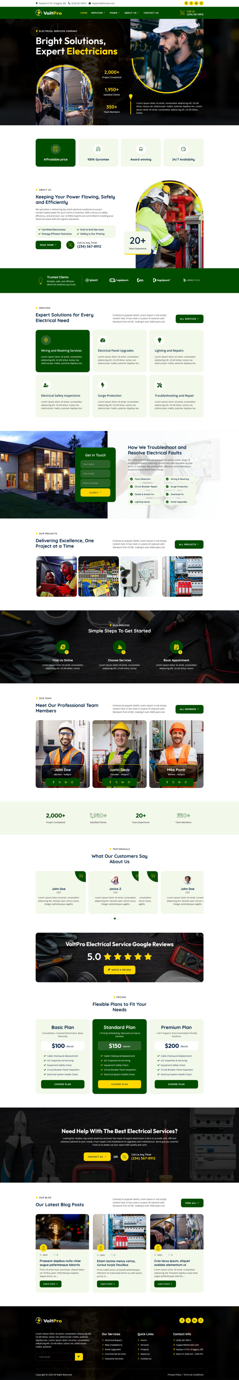Home — Voltpro - Electrical Services Elementor Template
