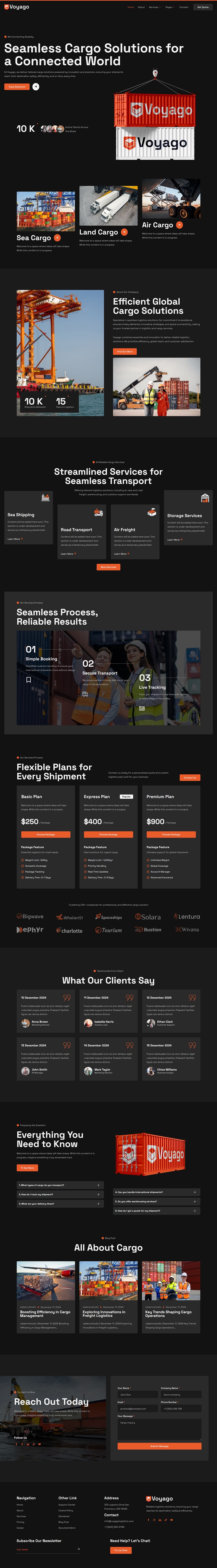 Home — Voyago - Logistic Cargo & Transportation Elementor Template