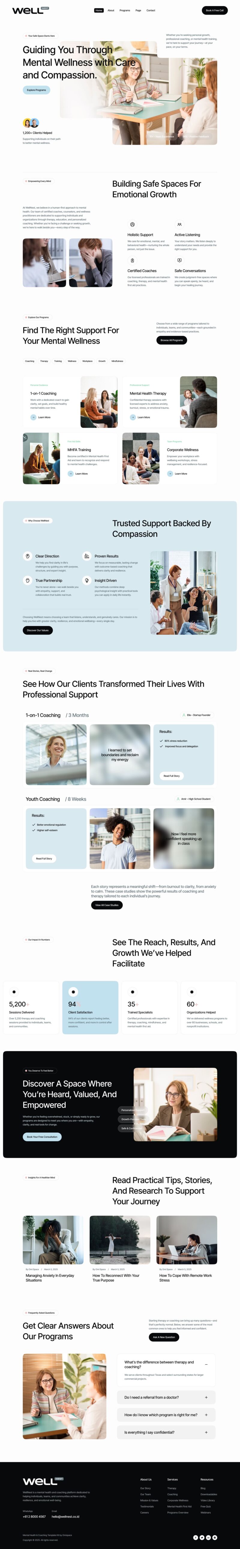 Home — Well – Mental Health & Coaching Elementor Template